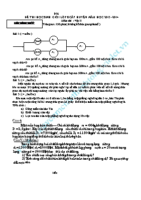 Đề thi học sinh giỏi cấp huyện Vật lí lớp 8 - Năm học 2016-2017
